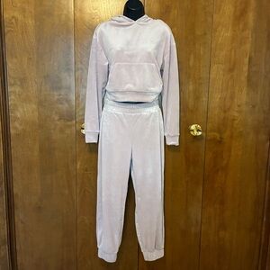 Express Dusty Lavender Velour Hoodie and Jogger Set